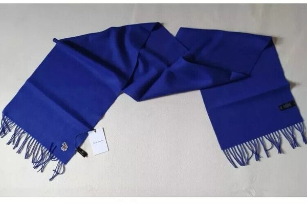 PAUL SMITH Scarf Zebra Royal Blue Pure Lamswool Made in UK
