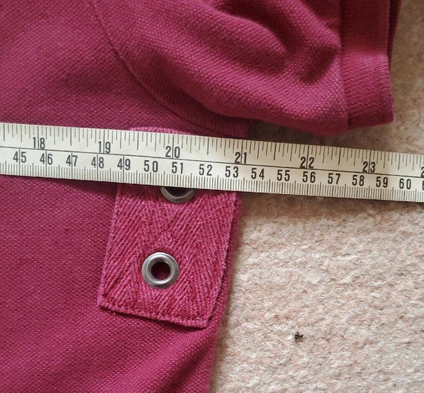 RALPH LAUREN Polo Shirt Mens M Burgundy Cotton with Blue Sash Custom Fit