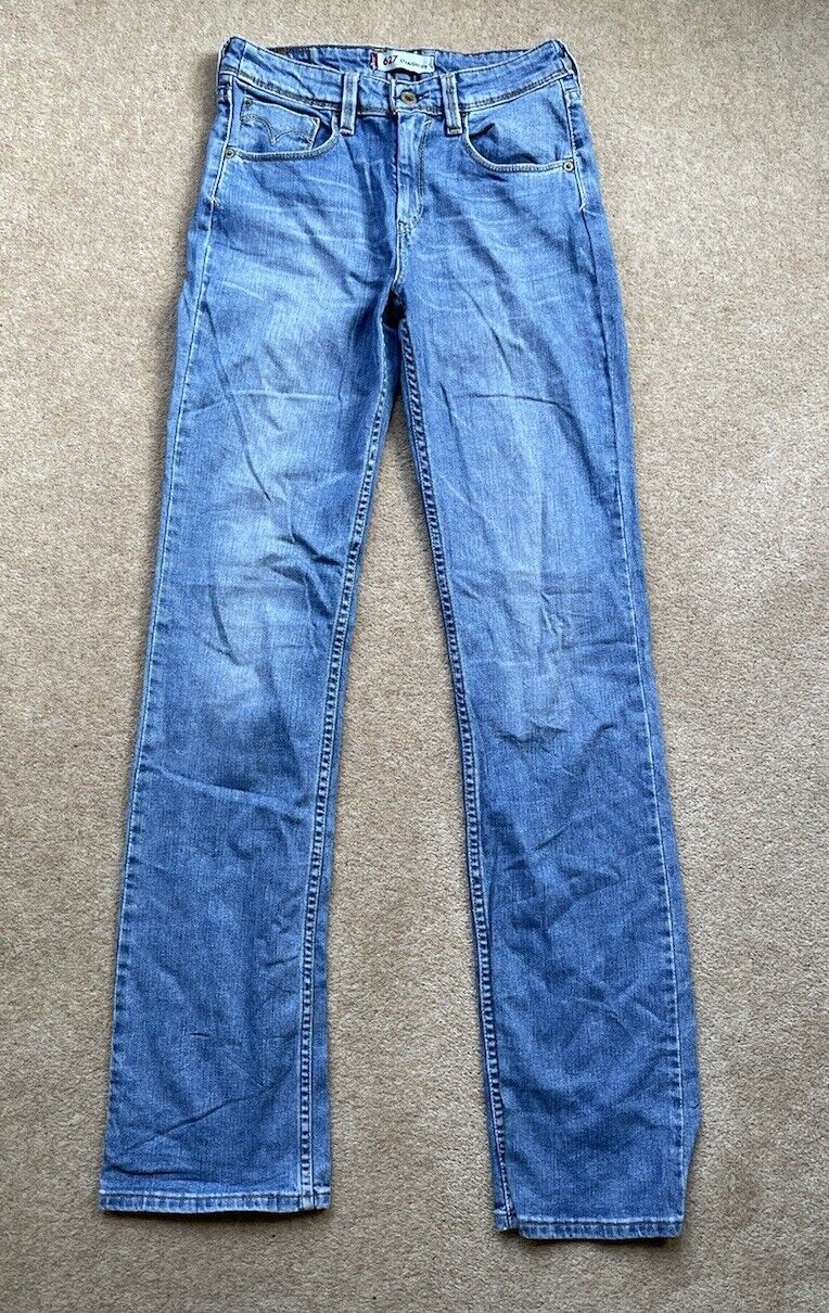 Womens Levis Jeans 627 Straight Fit W 27 L 34 Blue Denim Red Tab C6