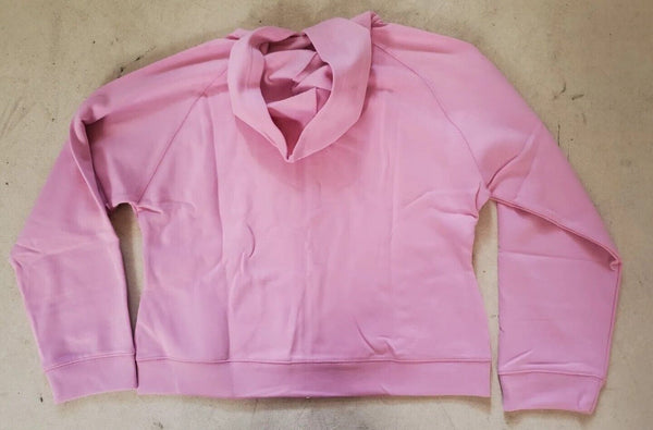 Reebok Full Zip Hoodie Jacket Womens UK 16 Pink Cropped Spellout Logo
