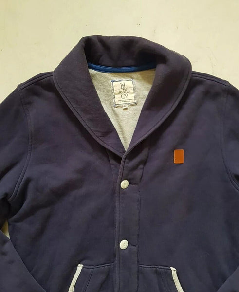 HENRI LLOYD Jacket Mens XL Navy Blue Jersey Shawl Collar - Retro USA Tennis Club