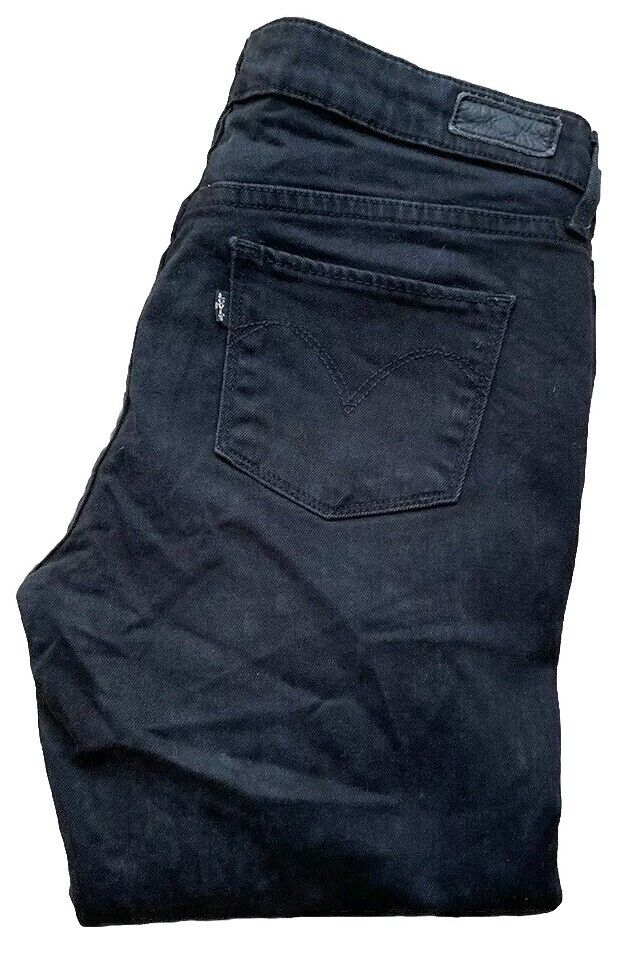 Womens Levis Jeans Slight Curve W 28 L 30 Black Denim Red Tab C17