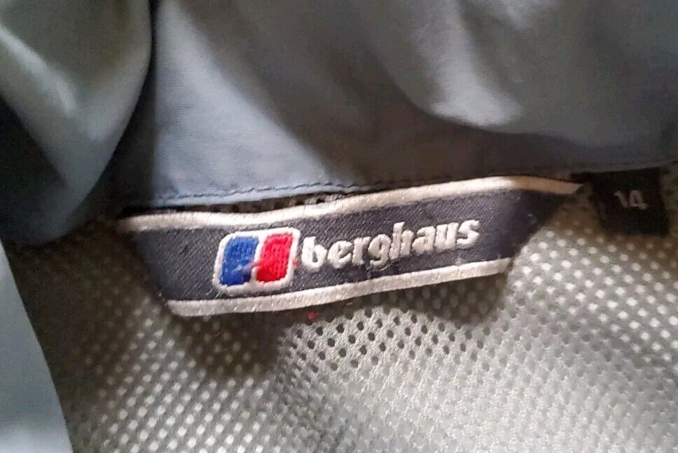 Berghaus Jacket Coat Womens 14 Aquafoil Blue Foldaway Hood Mesh Lined Waterproof