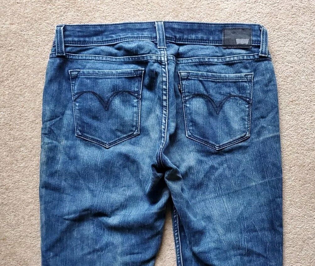 Womens Levis Jeans Demi Curve Skinny W 30 L 32 Blue Denim Red Tab C1