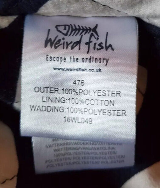 WEIRD FISH Hoodie Fleece Quilted Full Zip Mottled Blue Womens UK 12