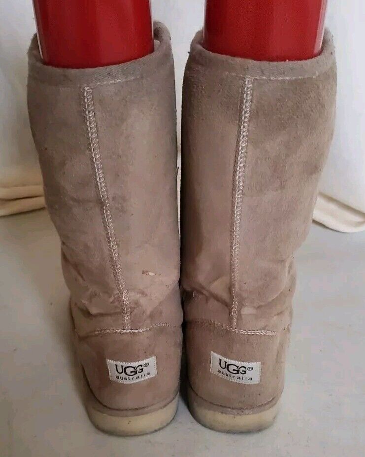 UGG Boots Classic Mid Calf Womens Uk 4.5 Eu 37 Wheat Suede Shearling Lining