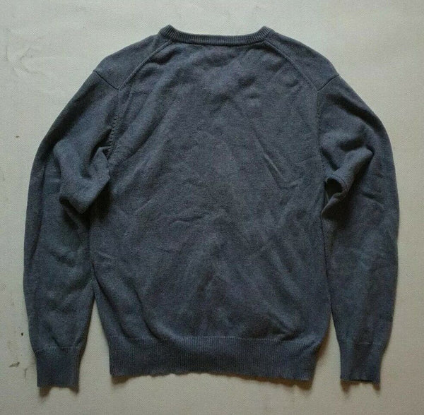 GANT Jumper Sweater Mens S Reg Fit Charcoal Grey Cotton V Neck