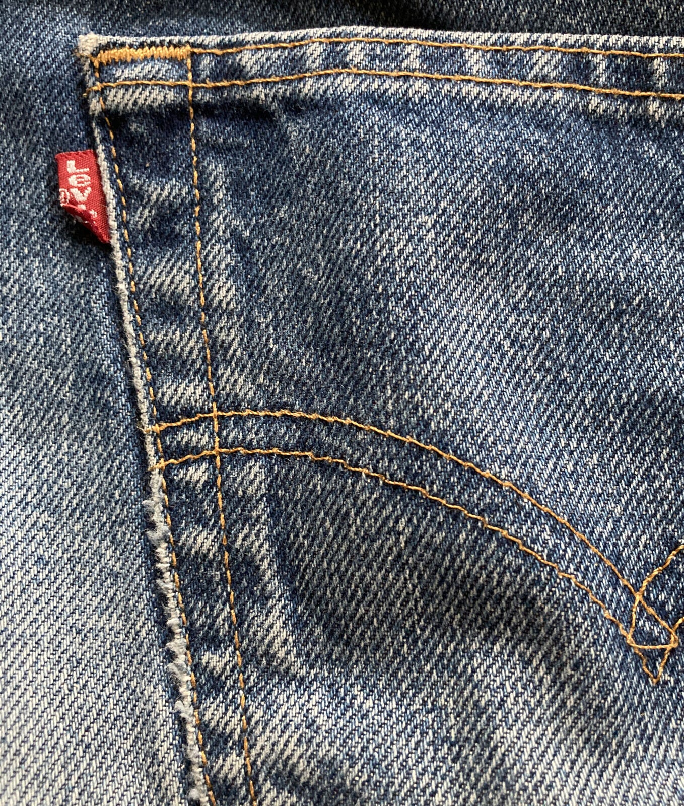 LEVIS 505 Jeans Mens W 36 L 32 Regular Fit Blue Denim Red Tab Vintage (123)