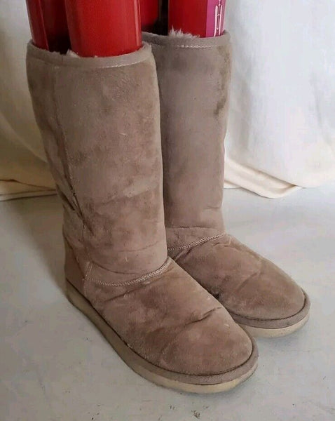 UGG Boots Classic Mid Calf Womens Uk 4.5 Eu 37 Wheat Suede Shearling Lining