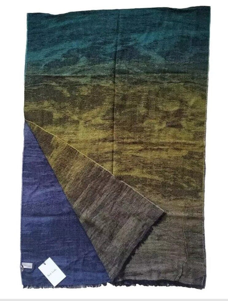 PAUL SMITH Pashmina Scarf Shawl Cashmere Artist Fade Made in UK Rrp £189
