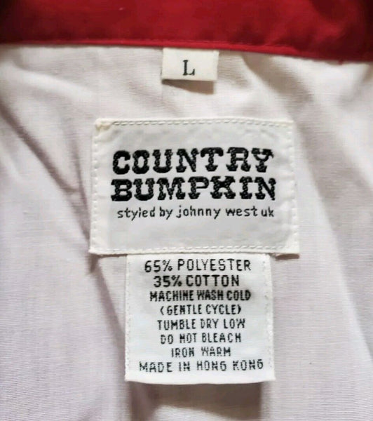 Vintage Western Shirt 70's Country Bumpkin White Burgundy Mens L New Never Worn