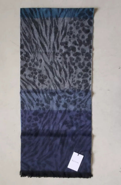 PAUL SMITH Scarf Big Cat Weave Cashmere Wool Made in UK Rrp £189