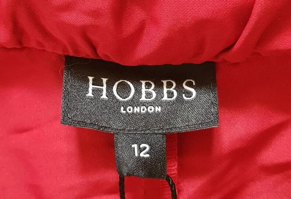 HOBBS Gigi Top Blouse Womens UK 12 Dark Crimson Ruched Collar New With Tags