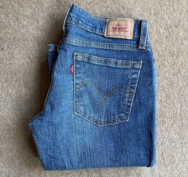 Womens Levis Jeans 518 Bootcut W 28 L 29 Blue Denim Red Tab C7