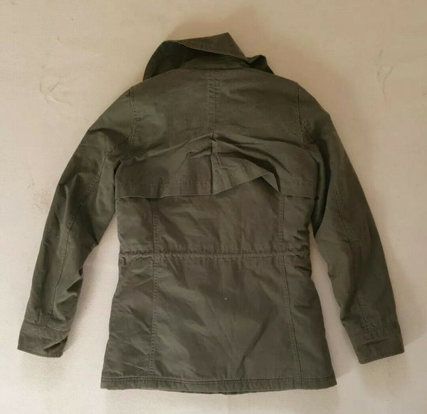 Adidas Neo Coat Jacket Womens S Khaki Green Cotton Lightly Padded