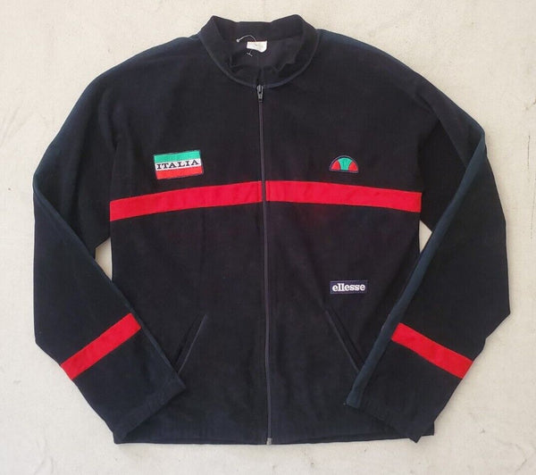 For The Casua-84 Only! Ellesse Italia Tracksuit Vintage 1970's Sample Black