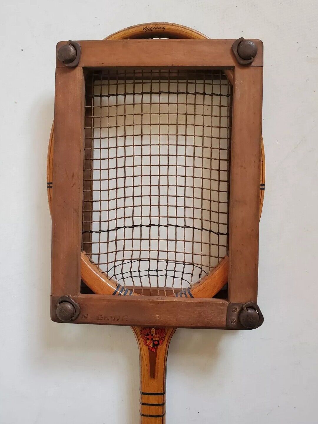 Vintage Antique AG Spalding Tennis Racket Balmoral 1940's With Original Press