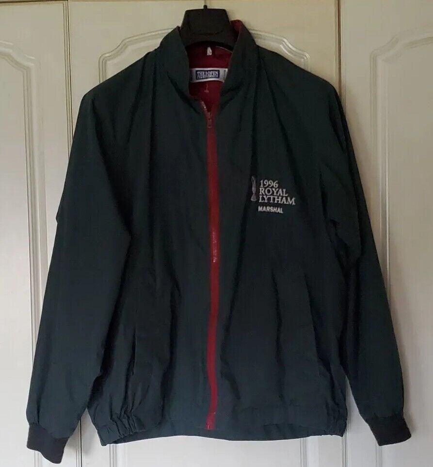 British Open Golf Championship Jacket Mens L Royal Lytham Vintage 1996 Green Red