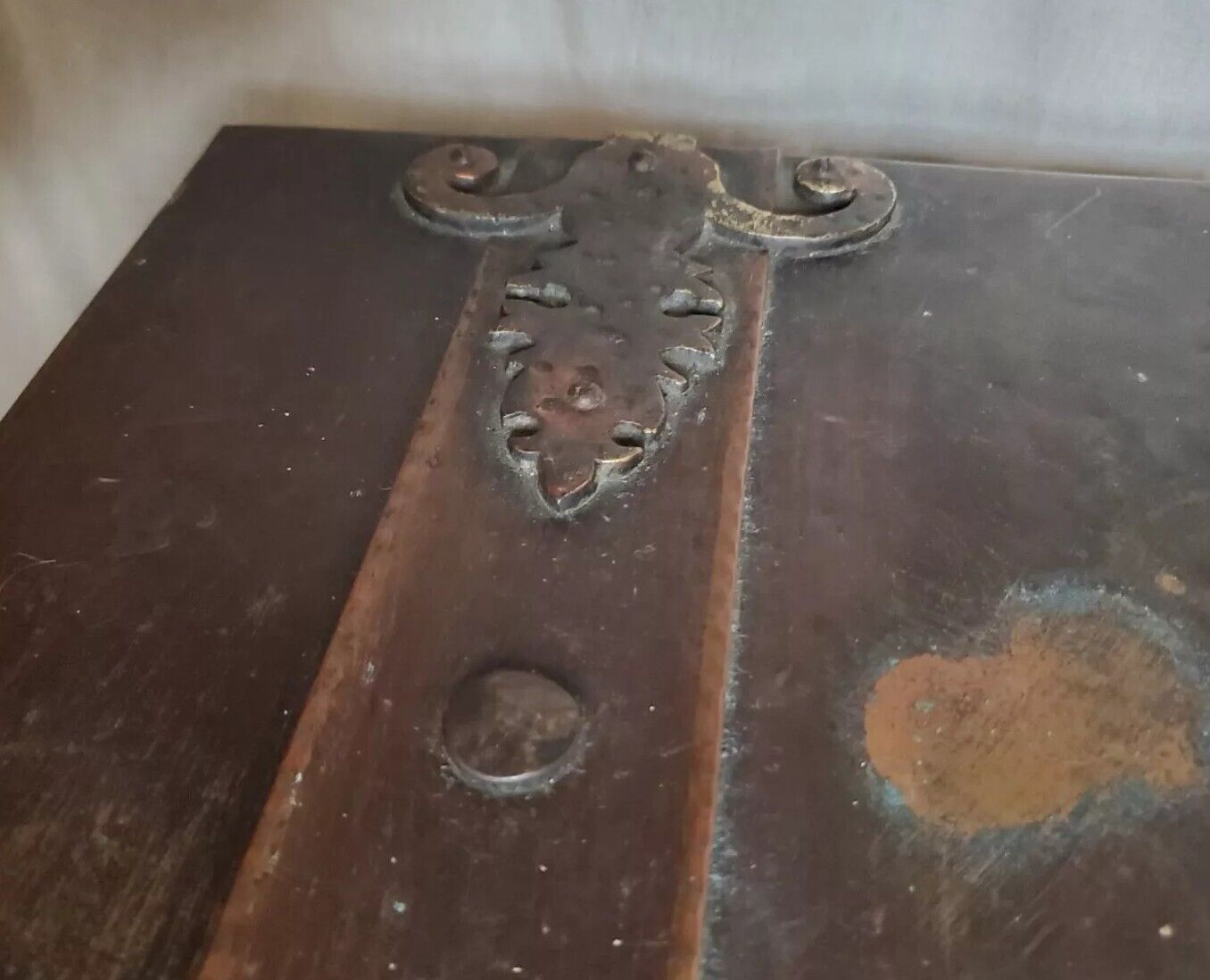 Antique Vintage Trunk Chest Copper Over Wood Mid Size Bespoke UK 1830's