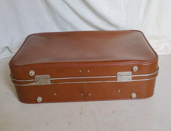 Vintage Antler Revelation Suitcase Set Med Case Xl Vanity Tan Leather Look 50's