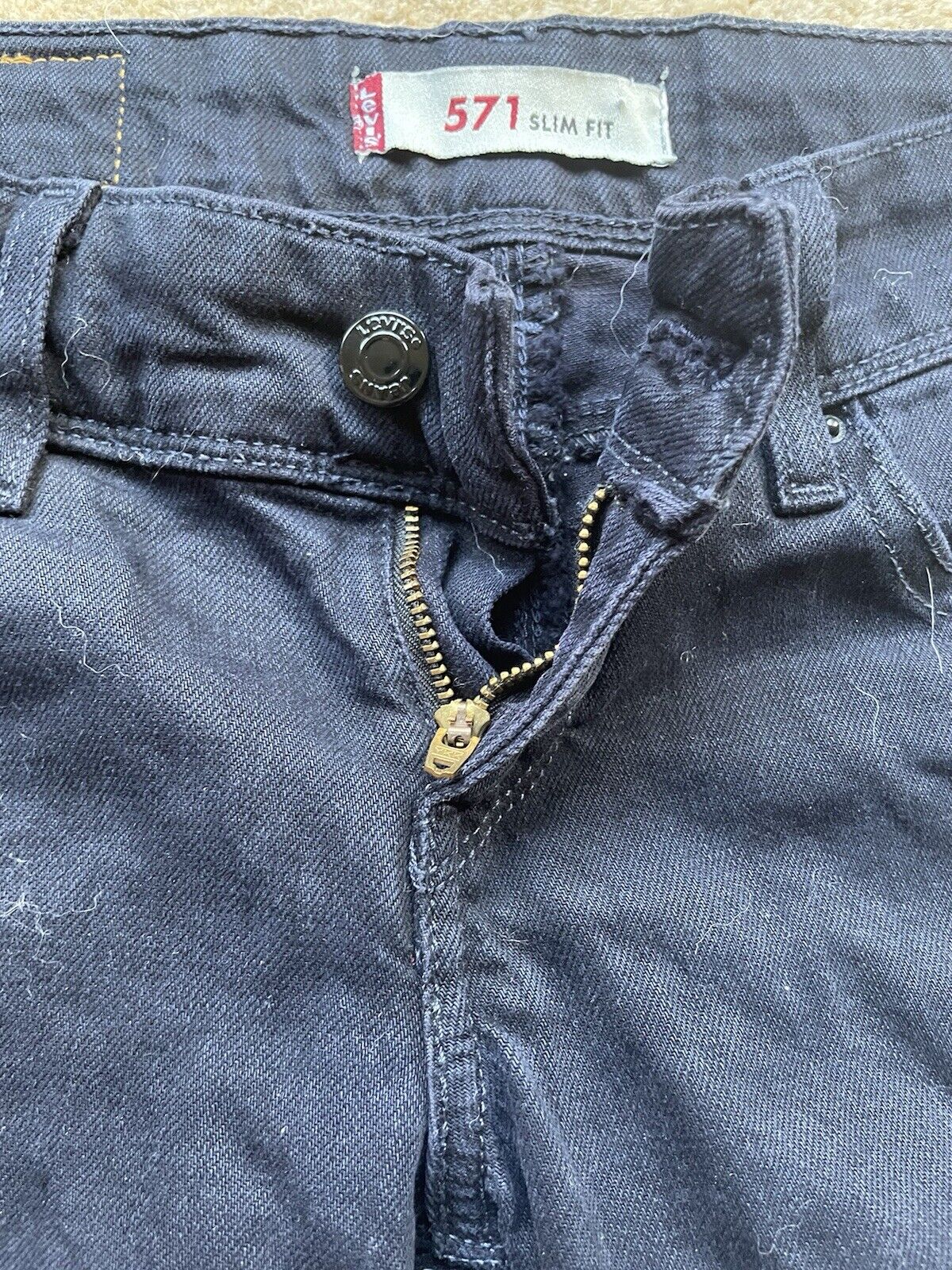 Womens Levis Jeans 571 Slim Fit W 28 L 32 Blue Denim Red Tab C10