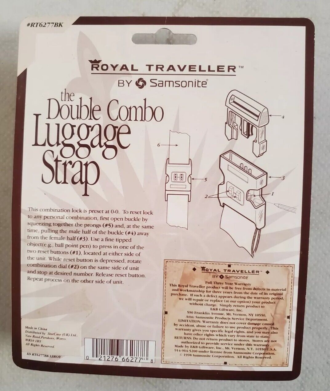 SAMSONITE Suitcase Luggage Strap TSA Combination Lock XL Size 72 Inch Black