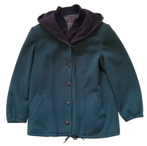 MACKINTOSH Vestcoat Coat Jacket Womens Uk 14 Green Pure Wool Made In USA