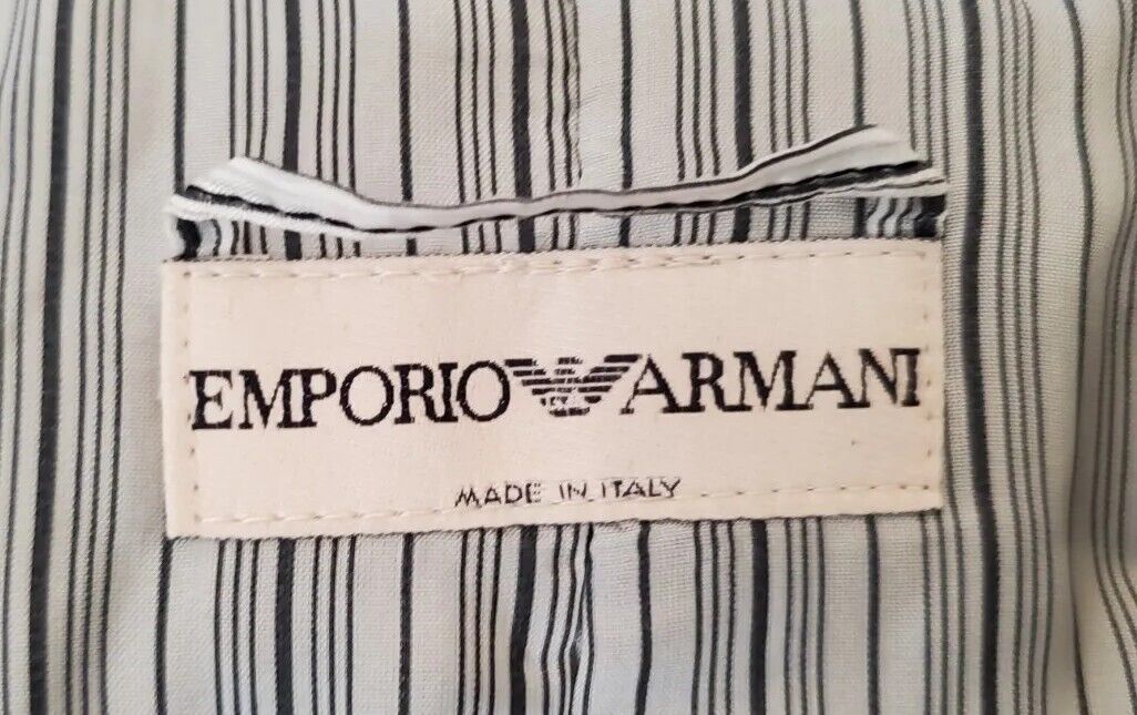 Emporio Armani Blazer Jacket Womens UK 6 EU 38 Black White Wool Blend Italy