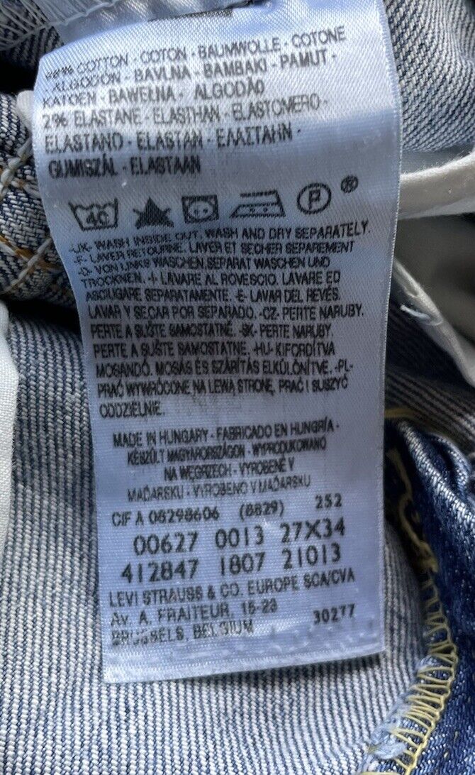 Womens Levis Jeans 627 Straight Fit W 27 L 34 Blue Denim Red Tab C6