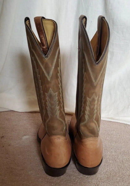 TEXAS BRAND BOOTS Mens UK 10 EU 44 USA 10.5 Embroidered Tan Leather Rrp $490