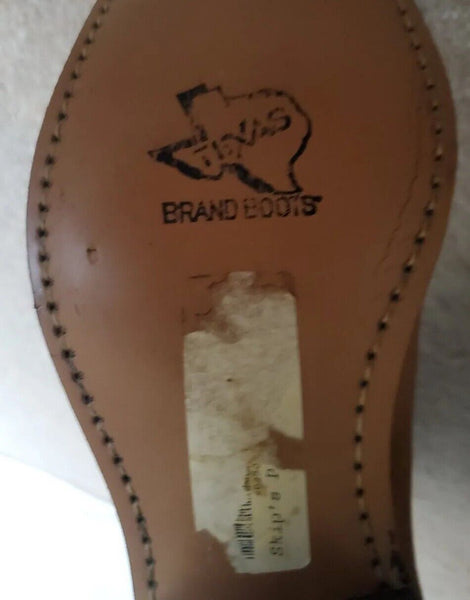 TEXAS BRAND BOOTS Mens UK 10 EU 44 USA 10.5 Embroidered Tan Leather Rrp $490