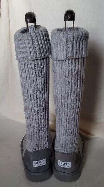 UGG Boots Classic Cardy Knit Sweater Sock Blue Womens Uk 4 Eu 37 Vintage Y2K