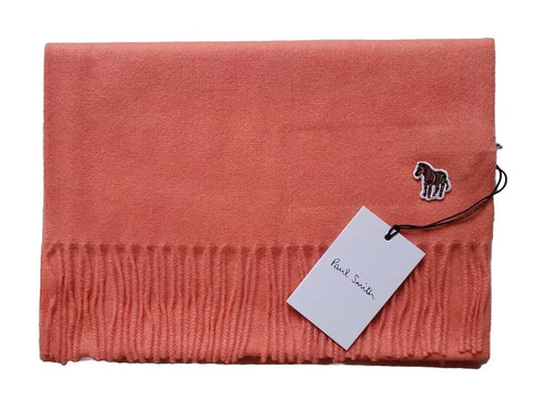PAUL SMITH Scarf Zebra Salmon Pink Pure Lambswool Made in UK