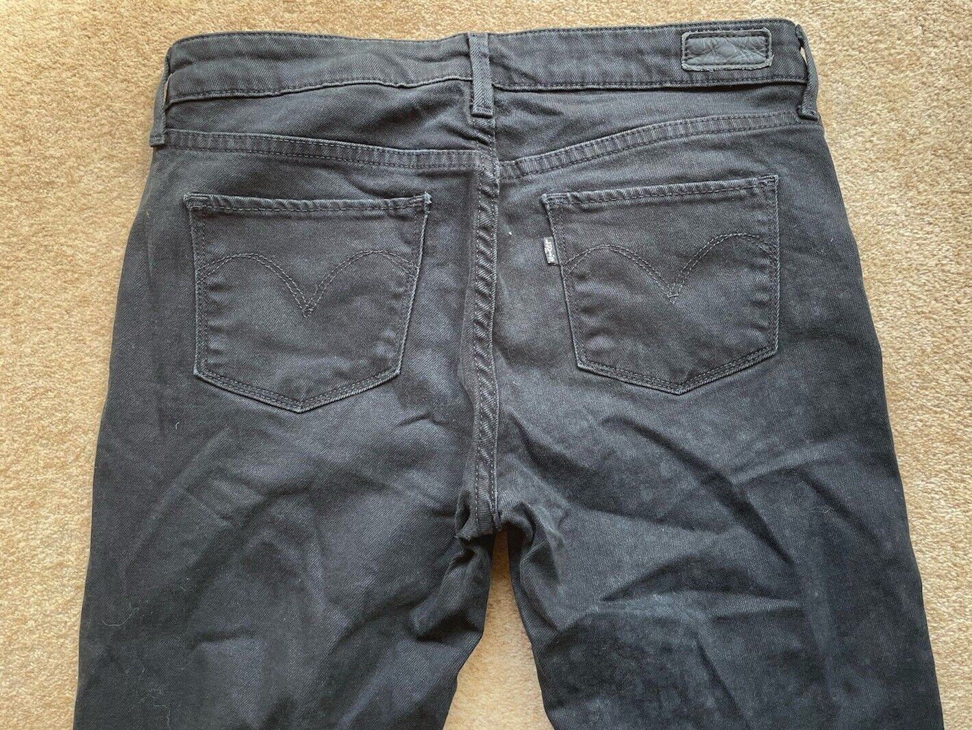Womens Levis Jeans Slight Curve W 28 L 30 Black Denim Red Tab C17