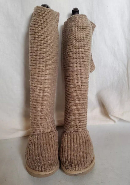 UGG Boots Classic Cardy Knit Sweater Sock Wheat Womens Uk 4 - Read Description