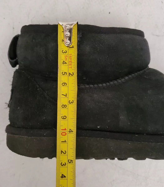 UGG Boots Classic Short Black Suede Shearling Lined Uk 3 Eu 36 Vintage Y2K