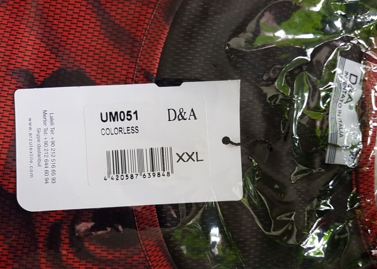 Designer Vest T Shirt Mens XXL Italian Abstract Roses Cotton Lycra Stretch