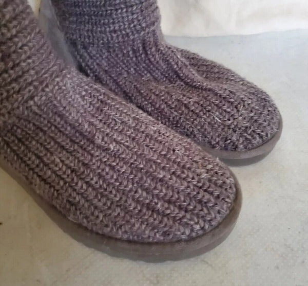 UGG Boots Classic Cardy Knit Sweater Sock Grey Womens Uk 5 Eu 38 Vintage Y2K