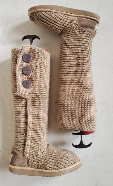 UGG Boots Classic Cardy Knit Sweater Sock Wheat Womens Uk 4 - Read Description