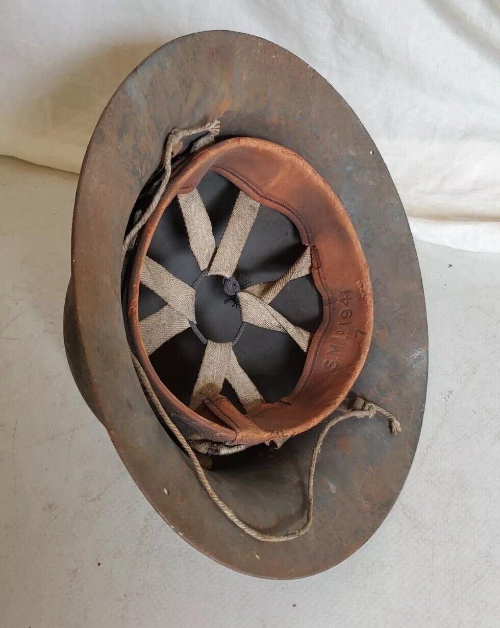 WW2 British Home Front Fire Wardens Helmet SMLD 1941 Inc Lining Zuckerman
