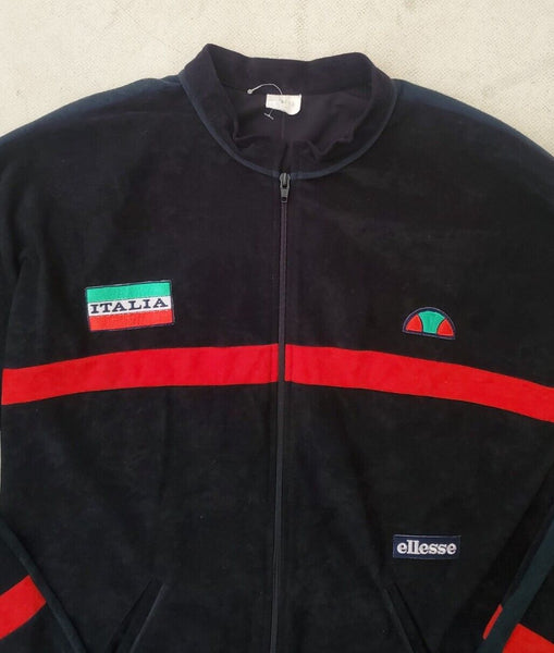 For The Casua-84 Only! Ellesse Italia Tracksuit Vintage 1970's Sample Black