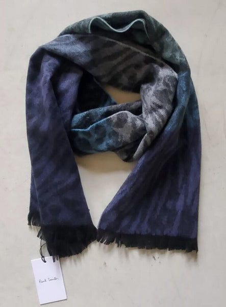 PAUL SMITH Scarf Big Cat Weave Cashmere Wool Made in UK Rrp £189