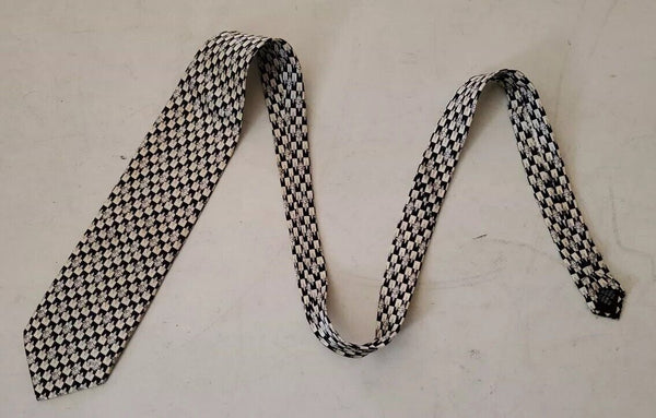 Vintage Versace Tie Medusa Navy Cream Pure Silk Italy Original 1990's