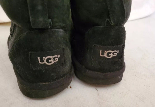 UGG Boots Classic Short Black Suede Shearling Lined Uk 3 Eu 36 Vintage Y2K