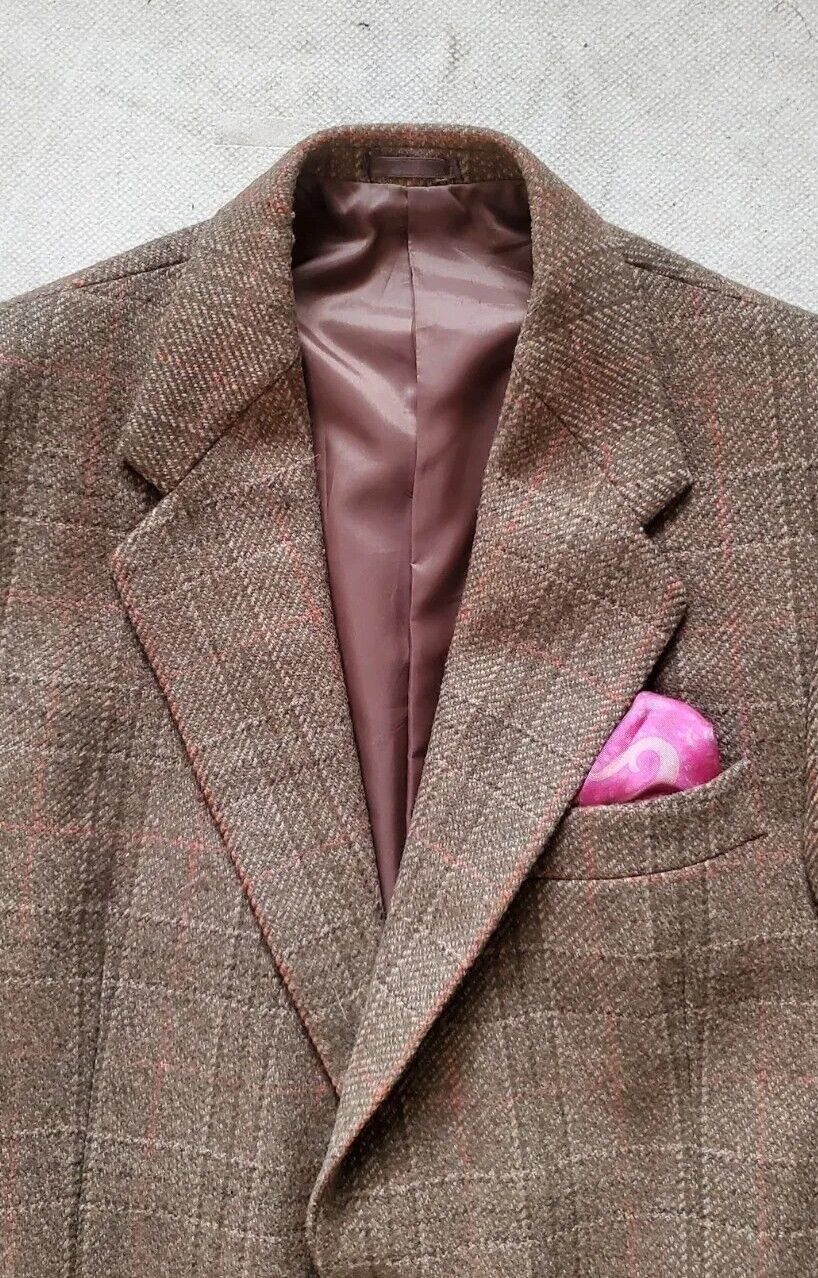 Hardy Aimes Hepworths Jacket Blazer Mens 40 Green Wool Window Pane Check