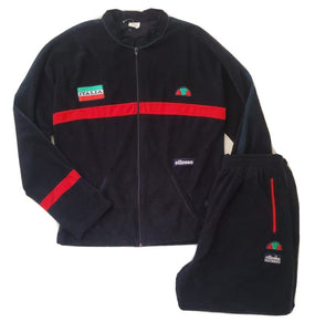 For The Casua-84 Only! Ellesse Italia Tracksuit Vintage 1970's Sample Black