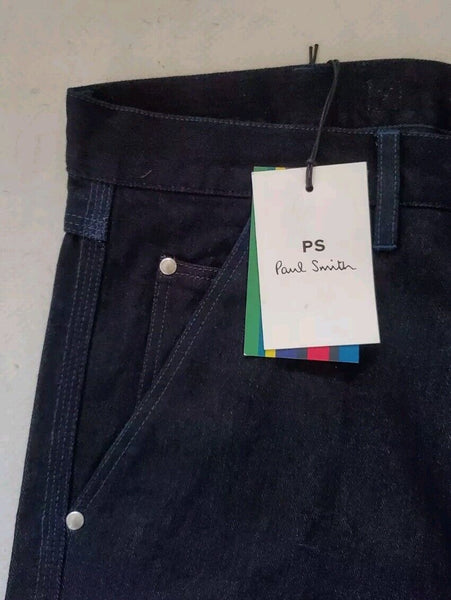PAUL SMITH Jeans Mens W 32 L 33 Slim Fit Utility Pants Cut Indigo Blue Denim