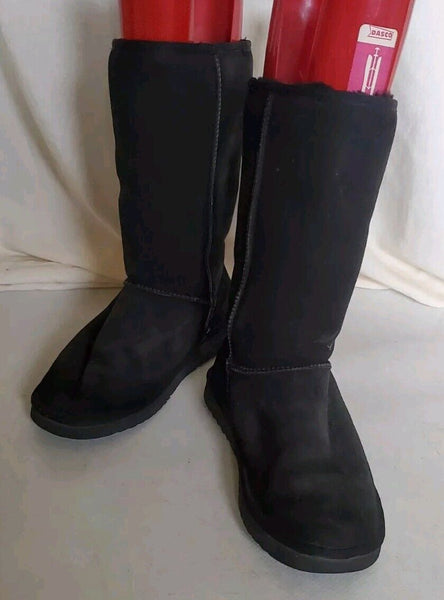 UGG Boots Classic Mid Calf Womens Uk 4 Eu 37 Black Suede Shearling Lining