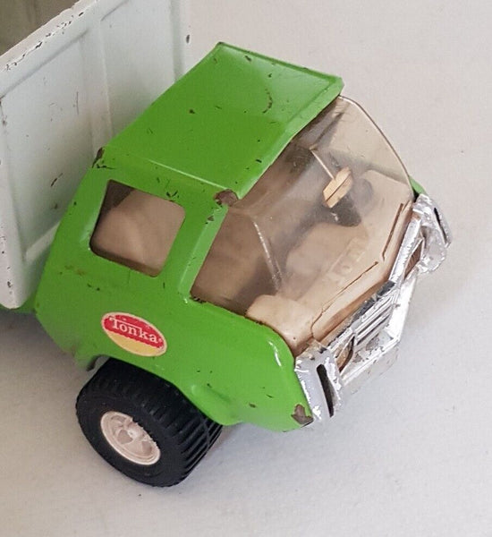 TONKA Garbage Truck 1970's Vintage Trash Truck Dustbin Cart Green White