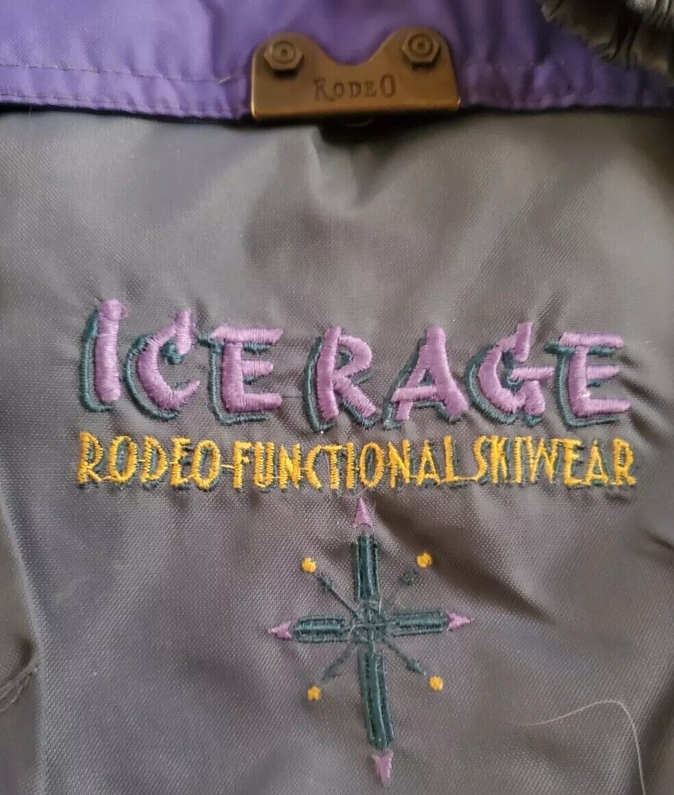 Vintage Ski Snowboard Suit Mens L Jacket and Salopettes Ice Rage 1980s Rodeo